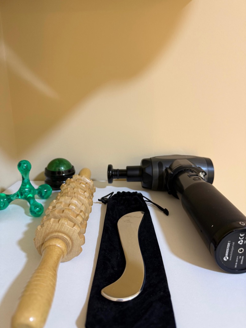 Wooden massage roller, scraping tool, massage ball and massage gun